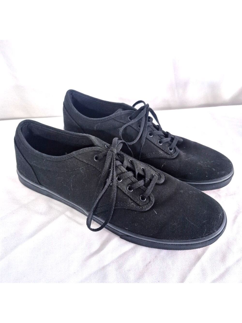 Vans Atwood Sneakers Canvas Heritage Shoes Flats Womens 11  ALL BLACK